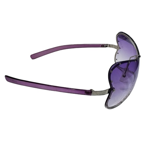 LANCASTER ITALY POLARIZED FULL RIM PURPLE BUTTERFLY SUNGLASSES W .28ct DIAMONDS - Picture 8 of 11